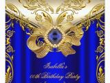 Royal Blue and Gold Birthday Invitations Elegant Elite Royal Blue Gold Birthday Party 2 Invite Zazzle