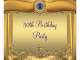 Royal Blue and Gold Birthday Invitations Elegant Royal Blue and Gold 50th Birthday Party Invitation