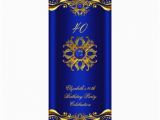 Royal Blue and Gold Birthday Invitations Elegant Royal Blue Jewel Gold Birthday Party 3 Custom