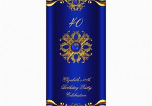Royal Blue and Gold Birthday Invitations Elegant Royal Blue Jewel Gold Birthday Party 3 Custom