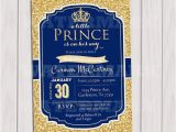 Royal Blue and Gold Birthday Invitations Prince Baby Shower Invitation Royal Blue Gold Baby Shower