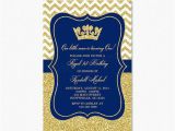 Royal Blue and Gold Birthday Invitations Prince Birthday Party Invitation Royal Blue Gold Birthday