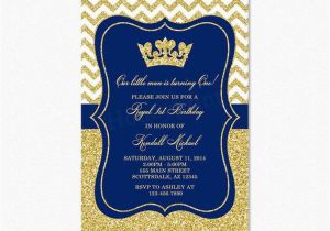 Royal Blue and Gold Birthday Invitations Prince Birthday Party Invitation Royal Blue Gold Birthday