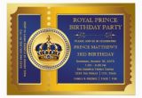 Royal Blue and Gold Birthday Invitations Royal Blue and Gold Prince Birthday Party 5×7 Paper