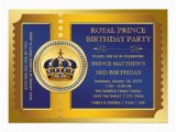 Royal Blue and Gold Birthday Invitations Royal Blue and Gold Prince Birthday Party 5×7 Paper