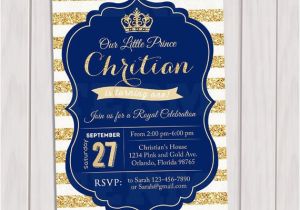 Royal Prince Birthday Party Invitations Prince Birthday Invitation Royal Blue Gold Invite Crown Gold