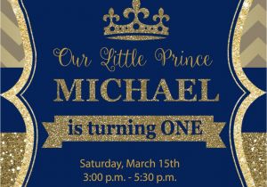 Royal Prince Birthday Party Invitations Prince Birthday Party Invitation First Birthday Royal Any