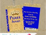 Royal Prince Birthday Party Invitations Prince Royal Blue Gold Birthday Vip Pass Invitations