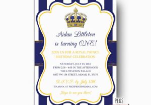 Royal Prince Birthday Party Invitations Royal Prince Birthday Invitation Printable Prince Birthday