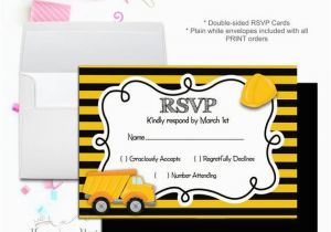 Rsvp Cards for Birthday Party Construction Party Rsvp Card Birthday Party Rsvp Reply