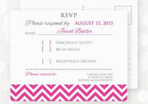 Rsvp Cards for Birthday Party Items Similar to Printable Rsvp Card Pink Chevron Wedding