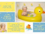 Rubber Ducky 1st Birthday Invitations 1st Birthday Invitation for Greyson Rubber Duck Photo