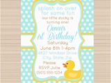Rubber Ducky 1st Birthday Invitations Free Printable Rubber Ducky 1st Birthday Invitations