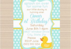 Rubber Ducky 1st Birthday Invitations Free Printable Rubber Ducky 1st Birthday Invitations