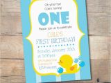 Rubber Ducky 1st Birthday Invitations Rubber Duck Birthday Invitation Printable Boy Birthday