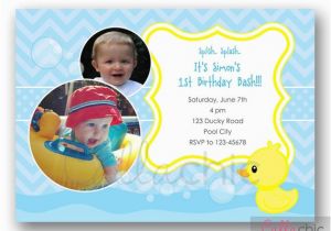 Rubber Ducky 1st Birthday Invitations Rubber Ducky Birthday Invitation Printable Boy with Multi