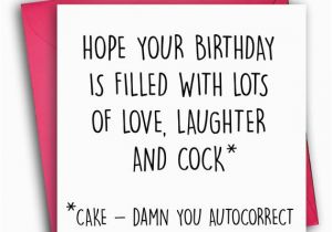 Rude Birthday Cards for Her Funny Birthday Card Rude Birthday Card Autocorrect