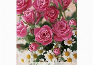 Russian Birthday Greeting Cards Russian Birthday Red Roses and Camomiles Zazzle
