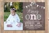 Rustic 1st Birthday Invitations Items Similar to 1st First Birthday Invitation Rustic