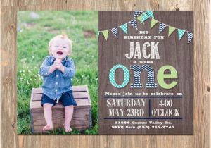 Rustic 1st Birthday Invitations Items Similar to First Birthday Invitation Boy 39 S 1st