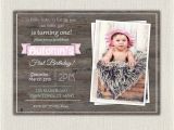 Rustic 1st Birthday Invitations Vintage Rustic Birthday Invite 1st Birthday Invitation