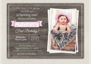 Rustic 1st Birthday Invitations Vintage Rustic Birthday Invite 1st Birthday Invitation