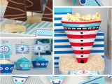 Sailor Birthday Decoration Kara 39 S Party Ideas Nautical Sailboat Birthday Party