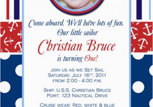 Sailor Birthday Invitations Little Sailor Nautical Birthday Photo Invitation