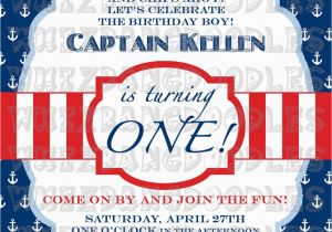 Sailor Birthday Invitations Nautical First Birthday Invitation