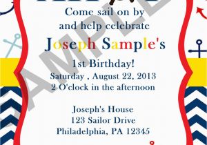 Sailor Birthday Invitations Nautical Sailor Birthday Invitation Digital File On Luulla