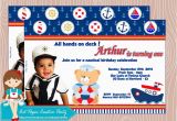 Sailor Birthday Invitations Personalized Nautical Teddy Birthday Invitation 5×7 Set