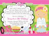 Salon Birthday Party Invitations Girl Spa Party Invitations Home Party Ideas