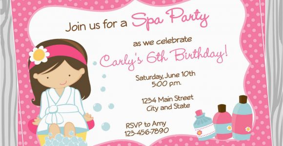 Salon Birthday Party Invitations Spa Birthday Party Invitations Party Invitations Templates