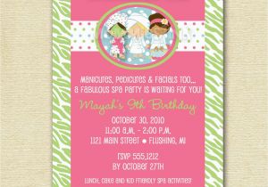 Salon Birthday Party Invitations Spa Party Invitations Party Invitations Templates