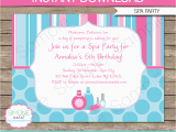 Salon Birthday Party Invitations Spa Party Invitations Template Birthday Party