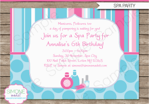 Salon Birthday Party Invitations Spa Party Invitations Template Birthday Party