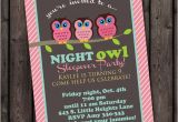 Same Day Birthday Invitations Customized Same Day Sleep Over Invitation Owl Invitation