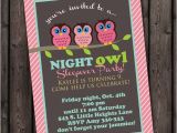 Same Day Birthday Invitations Customized Same Day Sleep Over Invitation Owl Invitation