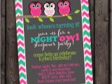 Same Day Birthday Invitations Customized Same Day Sleep Over Invitation Owl Invitation