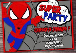 Same Day Birthday Invitations Customized Wording Same Day Spiderman Invitation