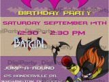 Same Day Birthday Invitations Items Similar to Batgirl Birthday Invitation Personalized