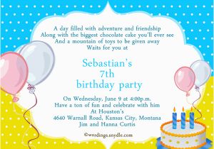 Sample 7th Birthday Invitation for Boy Birthday Card Sample Hunecompany Com