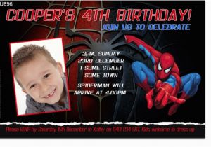 Sample 7th Birthday Invitation for Boy Cu896 Spiderman Birthday Invitation Boys themed