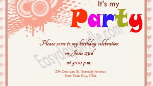 Sample Wording for Birthday Invitations Birthday Invitation Wording Easyday