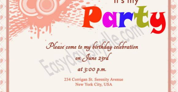 Sample Wording for Birthday Invitations Birthday Invitation Wording Easyday