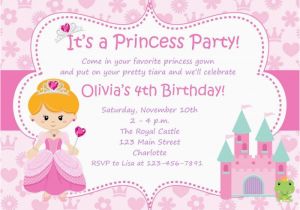 Samples Of Birthday Invitation Cards Princess Birthday Party Invitations Birthday Invitation