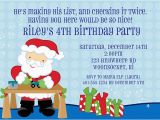 Santa Birthday Party Invitations Christmas Santa Claus Birthday Party Invitations