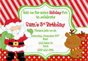 Santa Birthday Party Invitations Printable Santa Birthday Party Invitation Plus Free Blank