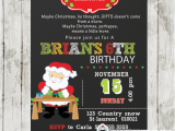 Santa Birthday Party Invitations Santa Birthday Party Invitation Chalkboard Personalized