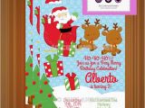 Santa Birthday Party Invitations Santa Claus Birthday Invitation Christmas Party by